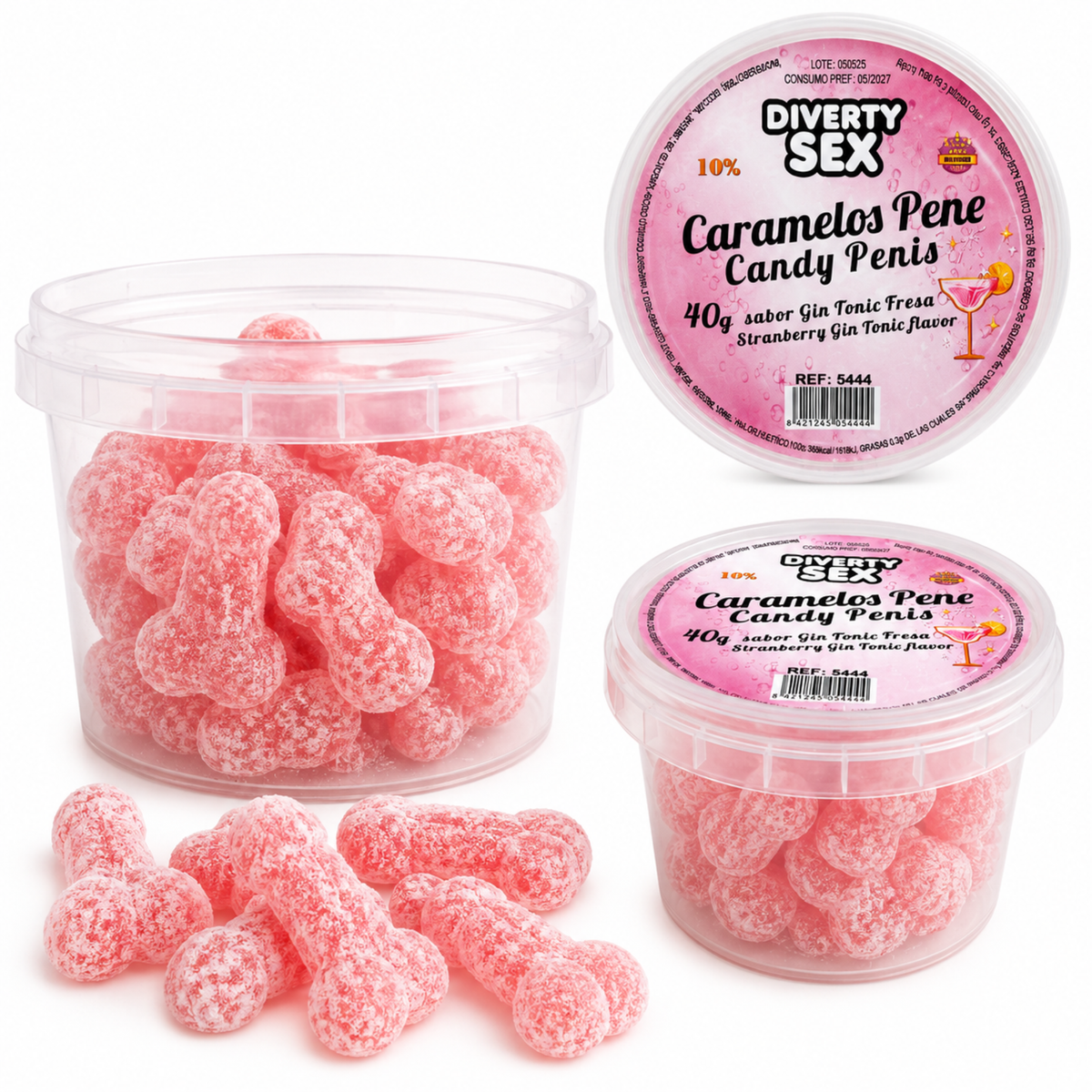 Sexy Penis Candy Hard Strawberry Gin Tonic Flavour 40g