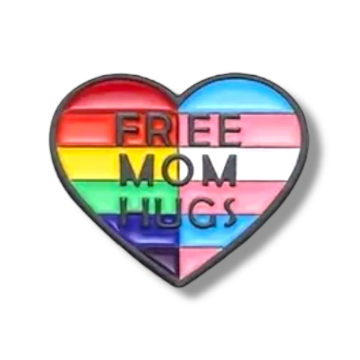 Heart Free Mom Hugs Enamel Pin Badge, 2.5 x 3 cm