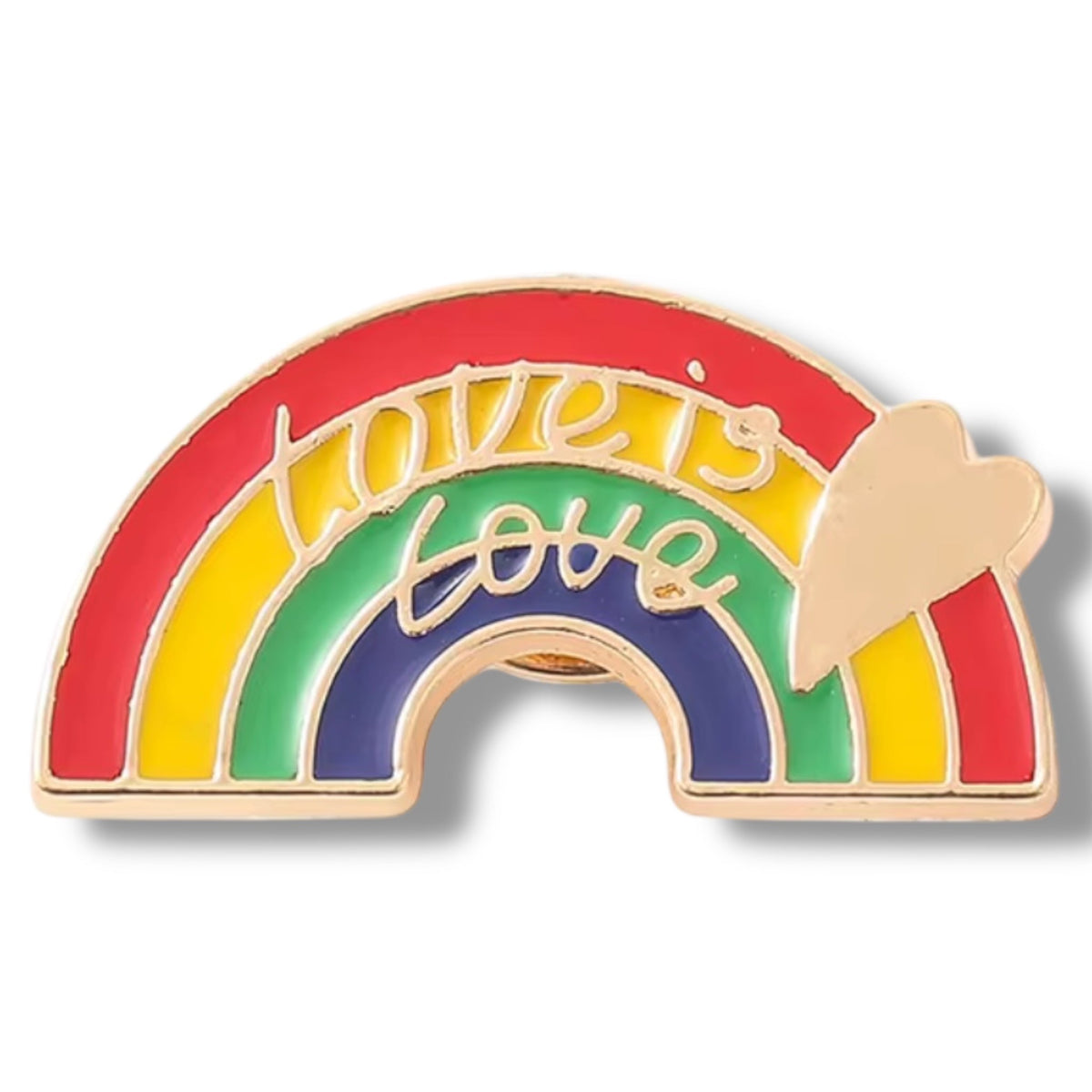 Gold Rainbow Love Is Love Pin Badge