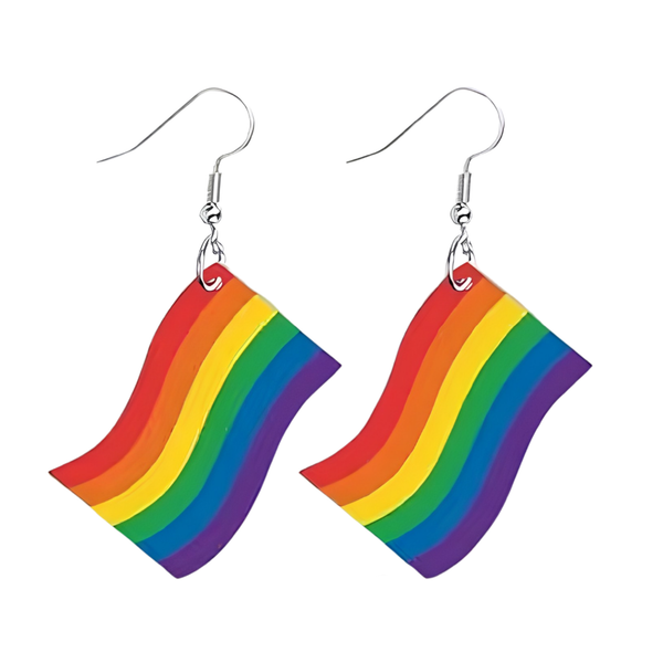 Regnbueflagg Pride-øreringer - hengende øreringer i akryl
