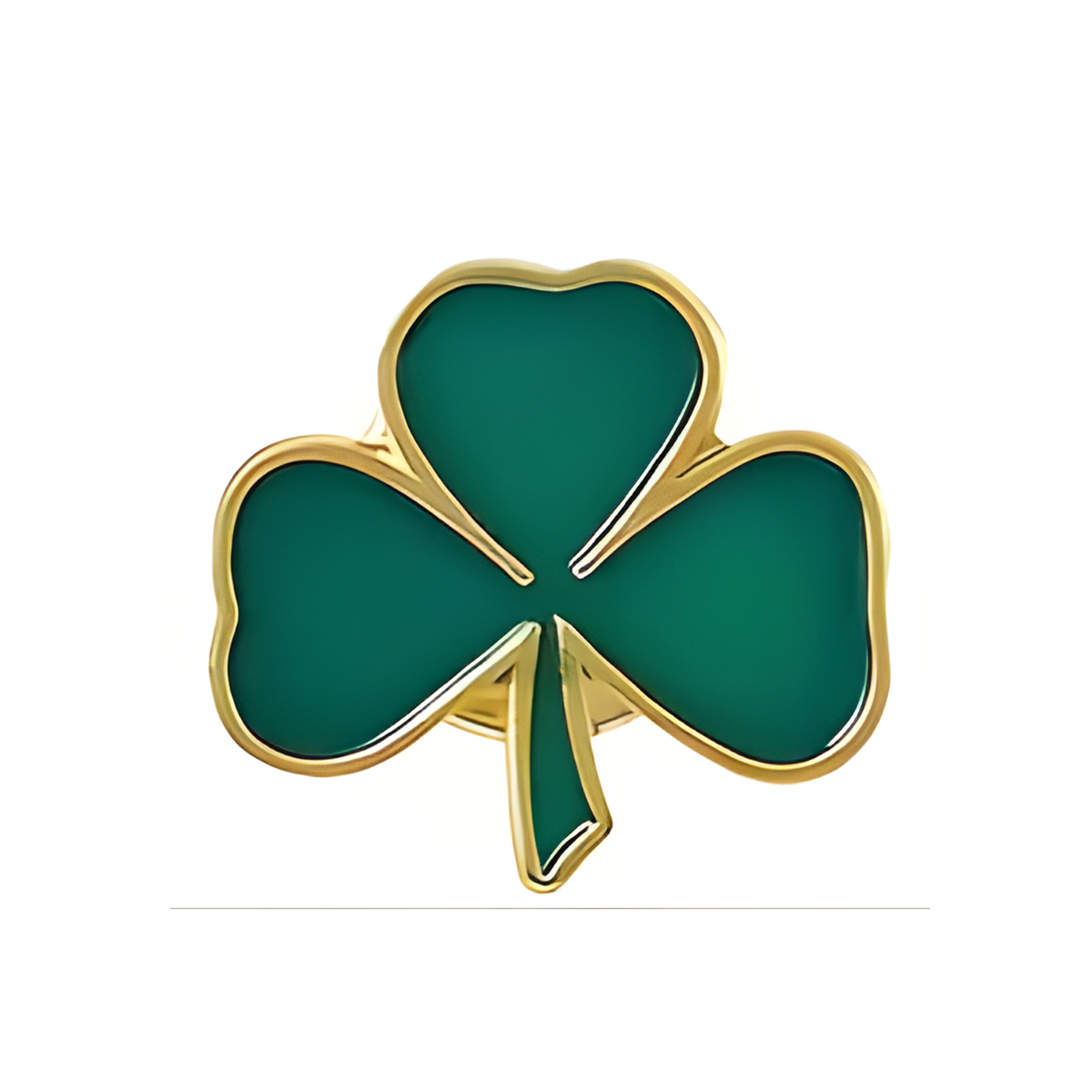 Shamrock Lucky Flower Pin Green Small