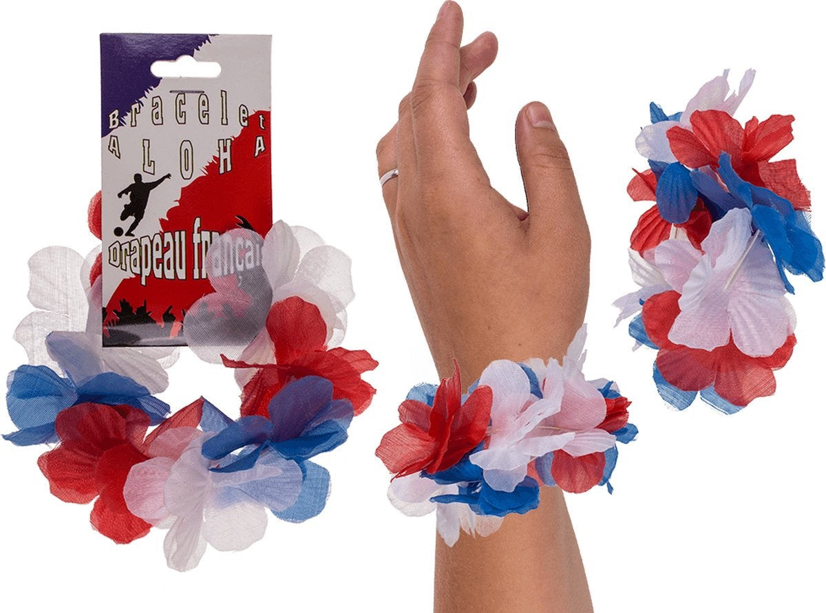 French Flag Hawaiian-Style Bracelet