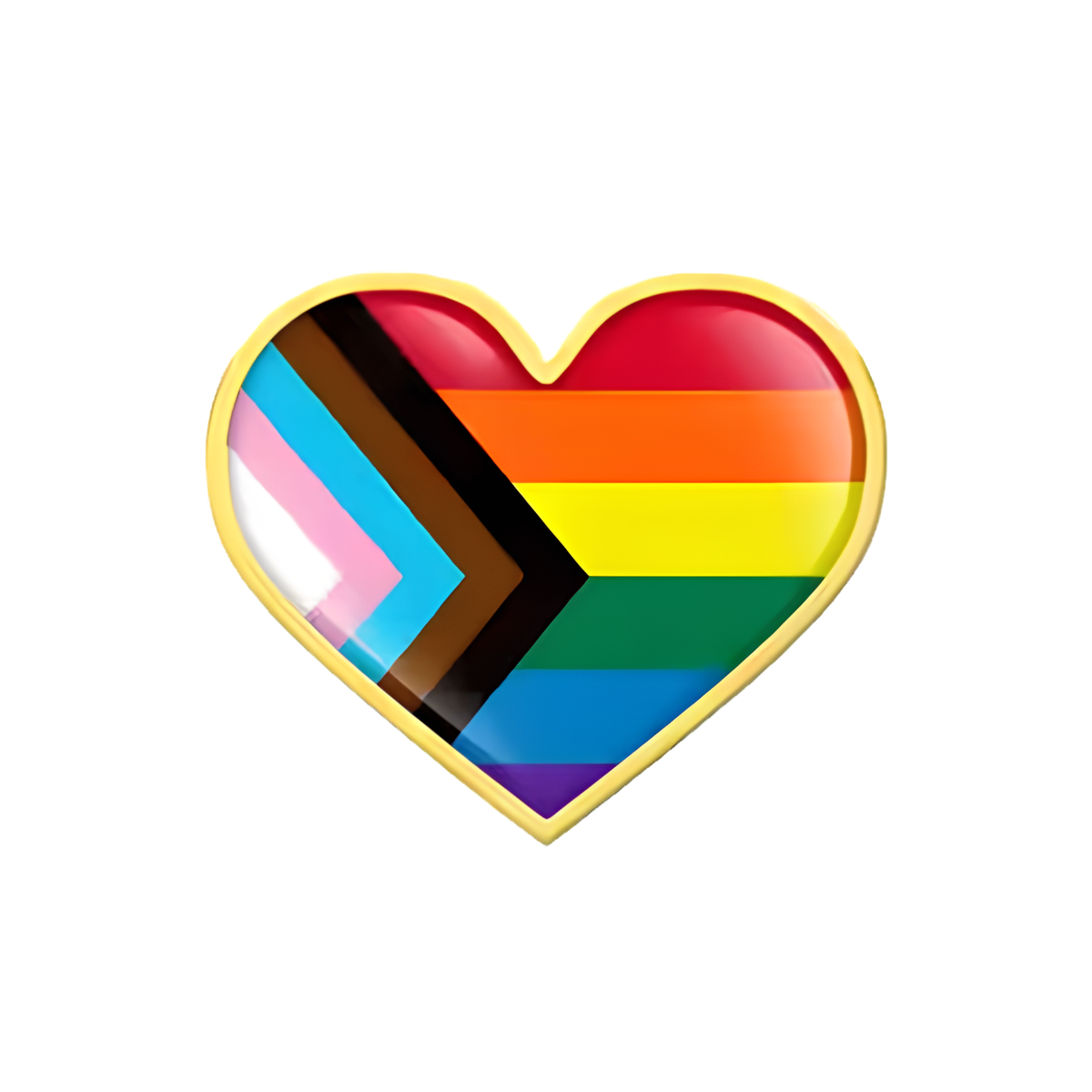 LGBTQ+ Heart Pride Metal Pin - Progress Colours