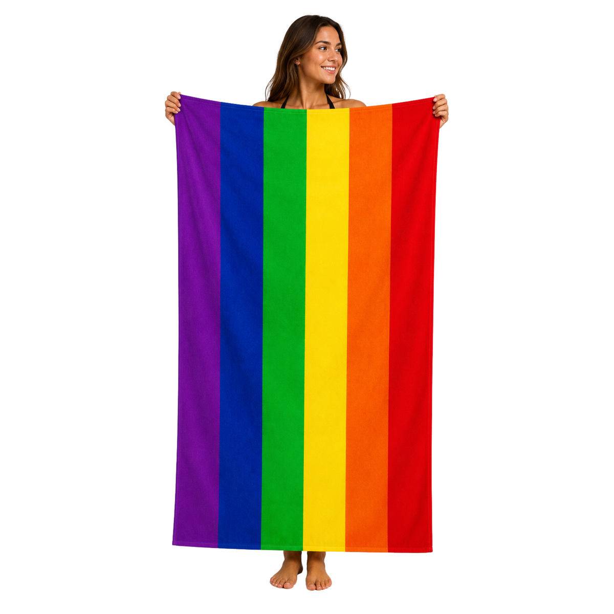 Rainbow Striped Towel - 70 x 140 cm