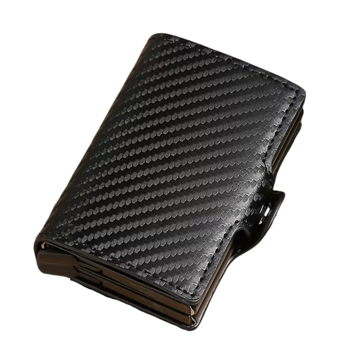 Double Card Holder - Black Carbon-Look - Holds 14 Cards