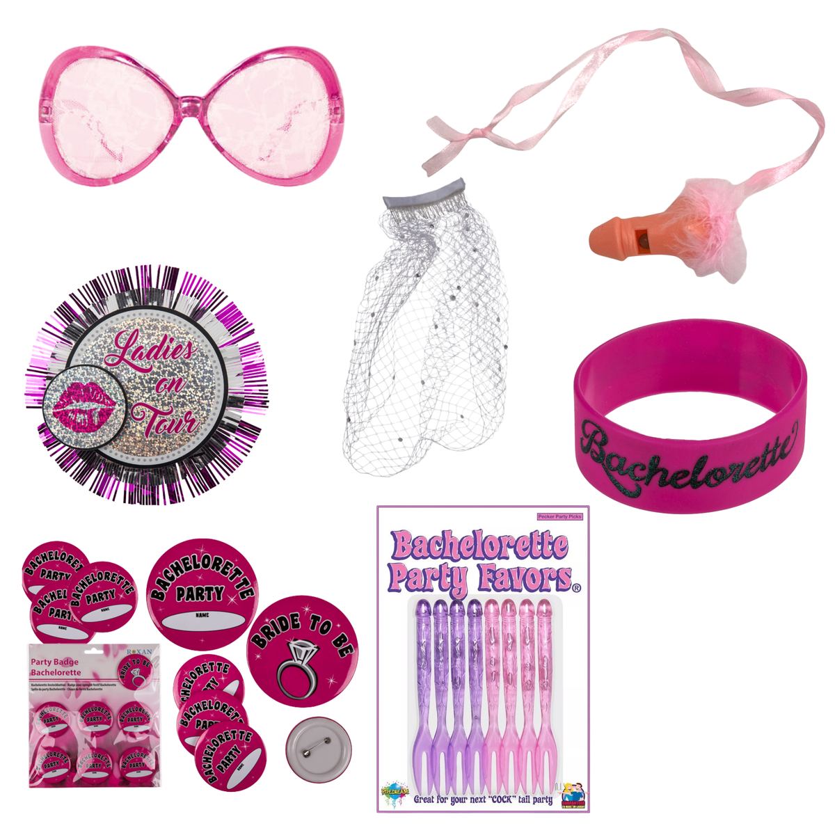 Bachelorette Party Package 20 Pieces Pink