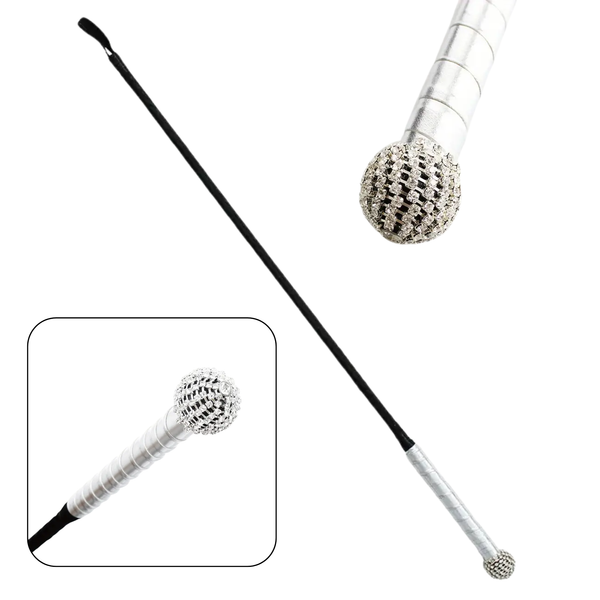 Srebrna Szpicruta z Diamentowym Zakończeniem 66 cm