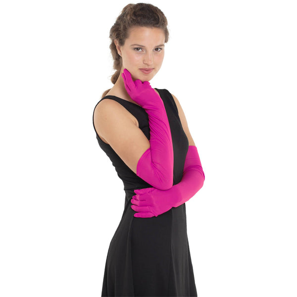 Luvas Wetlook Comprimento Ópera - Rosa