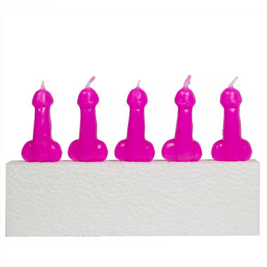 Velas Cor-de-Rosa em Forma de Pénis, Conjunto de 5