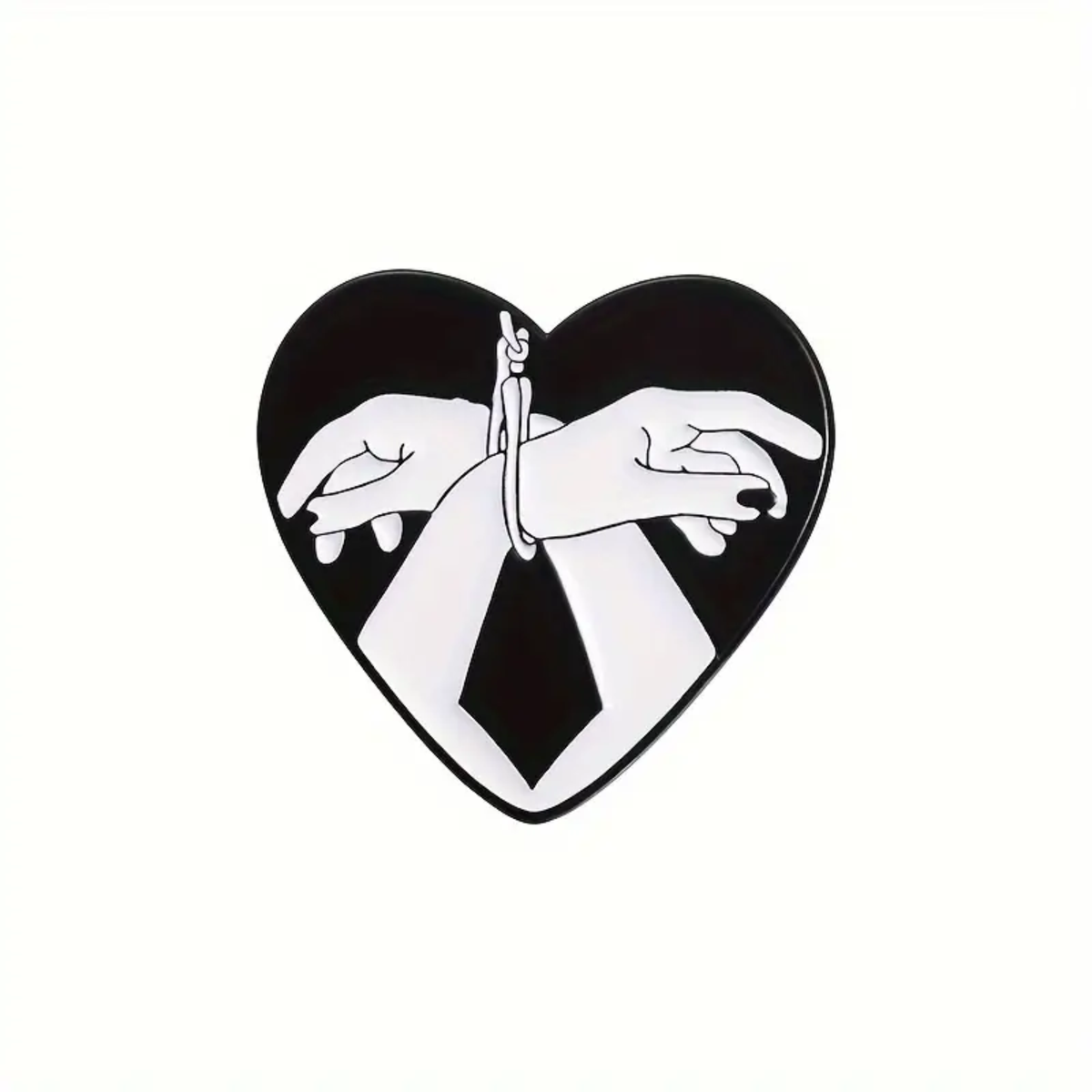 Bound by Love Black Heart Enamel Pin