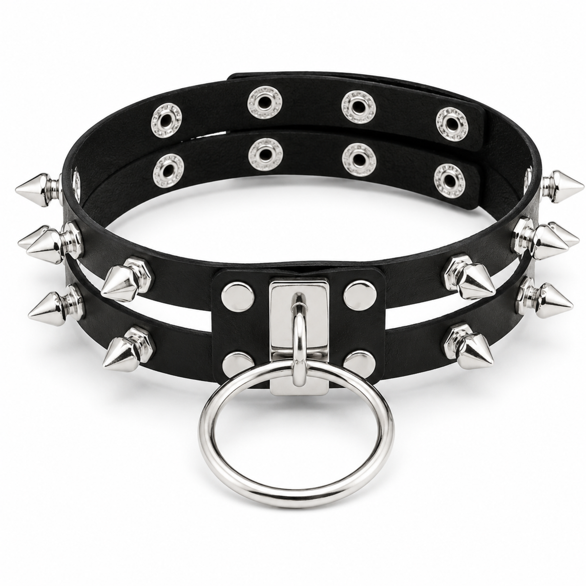 Extreme Spiked Choker Black or Red PU Leather