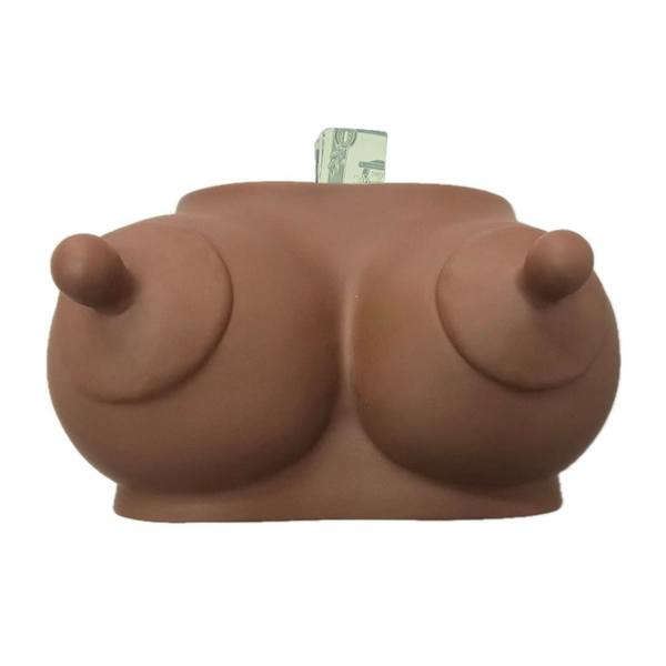 Boob Bank Grappige Spaarpot Donkere Huidskleur