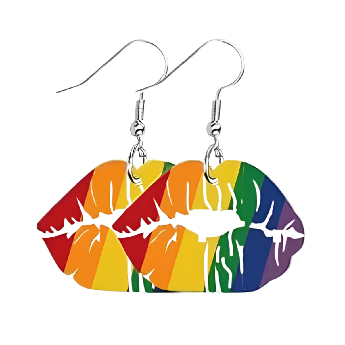 Rainbow Lips Earrings - Pride Acrylic Dangle Earrings