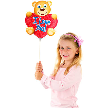 I Love You Heart Bear Balloon, 32 x 25 cm