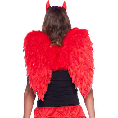 Alas de ángel de plumas rojas - 60 cm