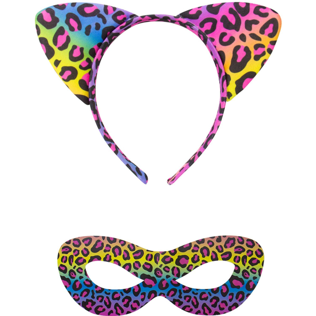 Rainbow Panther Mask and Tiara Set