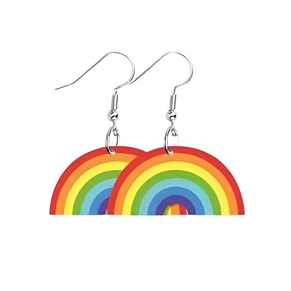 Regnbuebue-øreringer - hengende Pride-øreringer i akryl