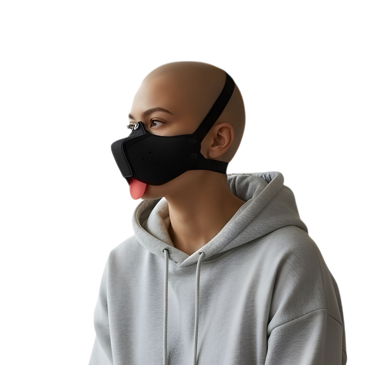 Small puppy play dog mask in black