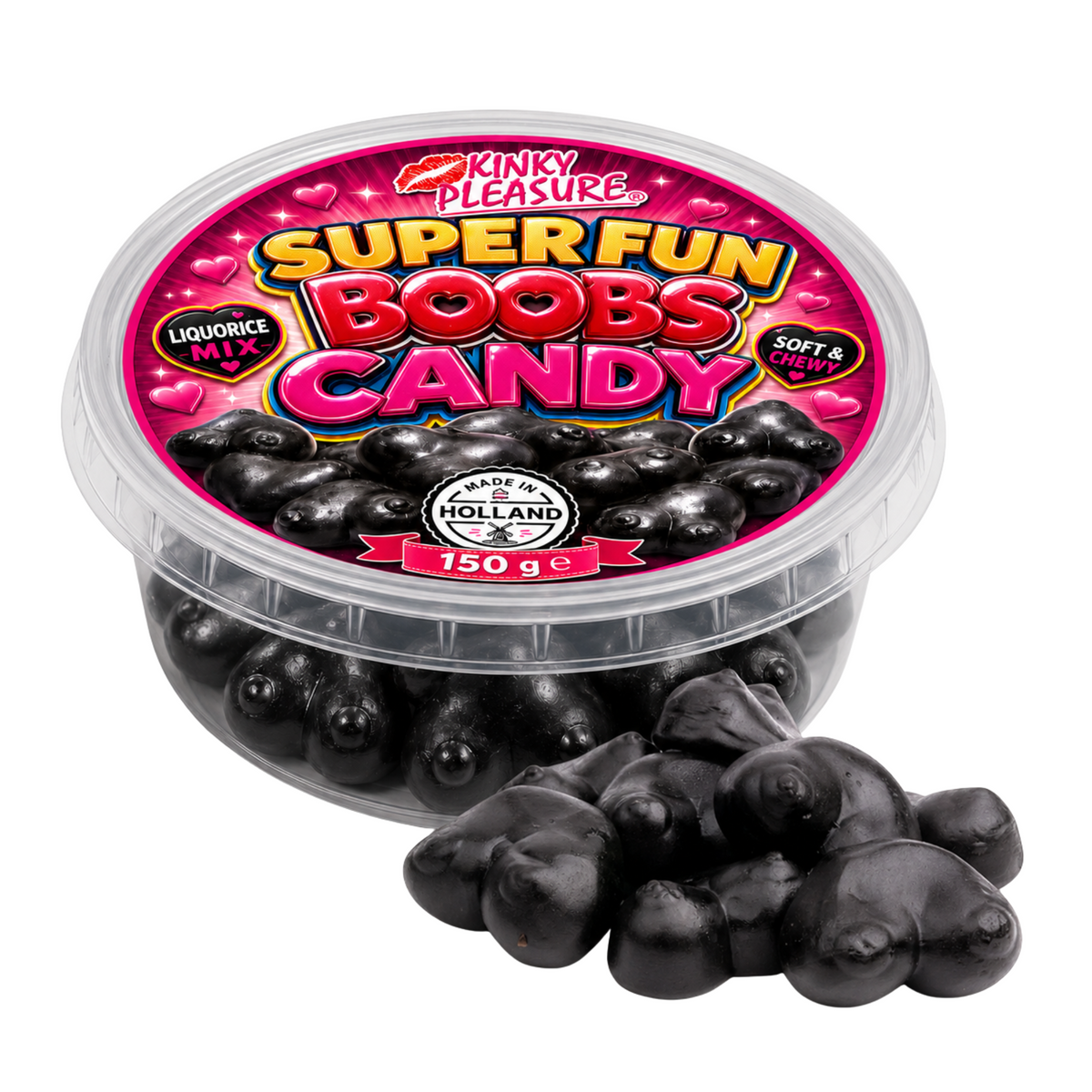 Boob-Shaped Liquorice Candy - 150g Tub