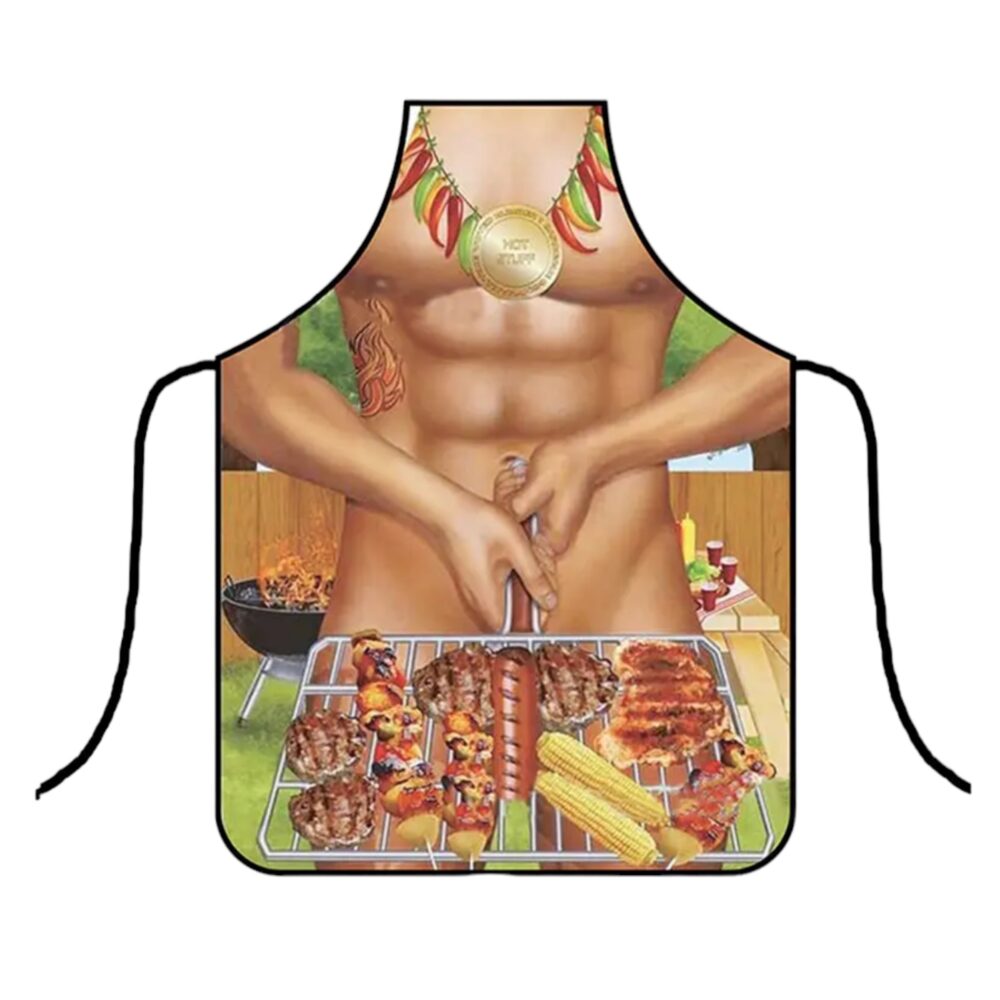 Funny Apron Sexy BBQ Man Medal