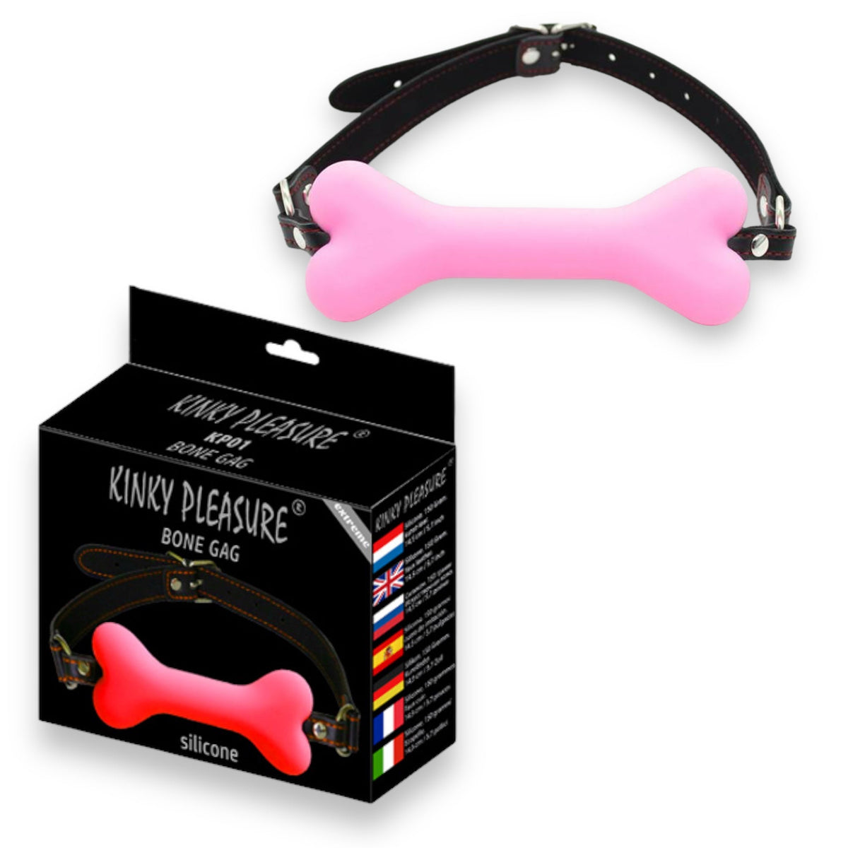 Silicone Bone Gag - Pink, Red or Black - photo 9