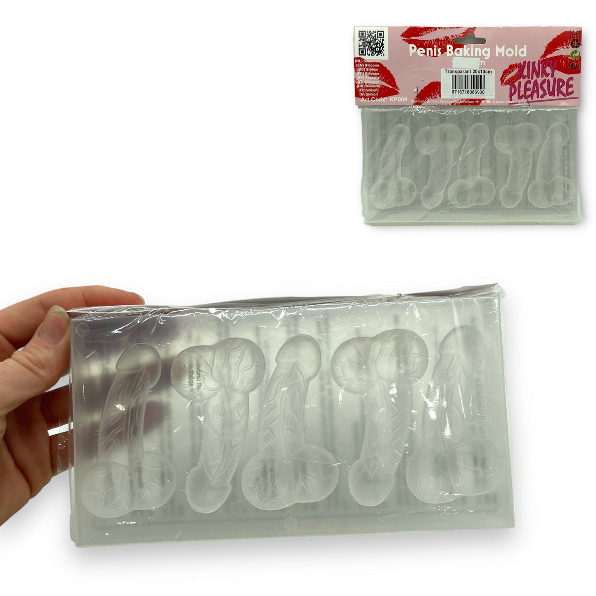 Penis Shaped Ice Cube Tray, Transparent PVC, 14.5x30cm