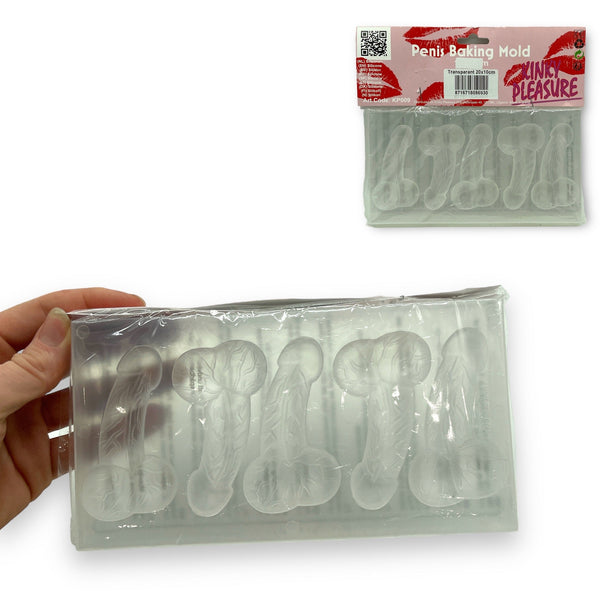 Foremka do lodu w kształcie penisa, przezroczyste PVC, 14,5x30cm