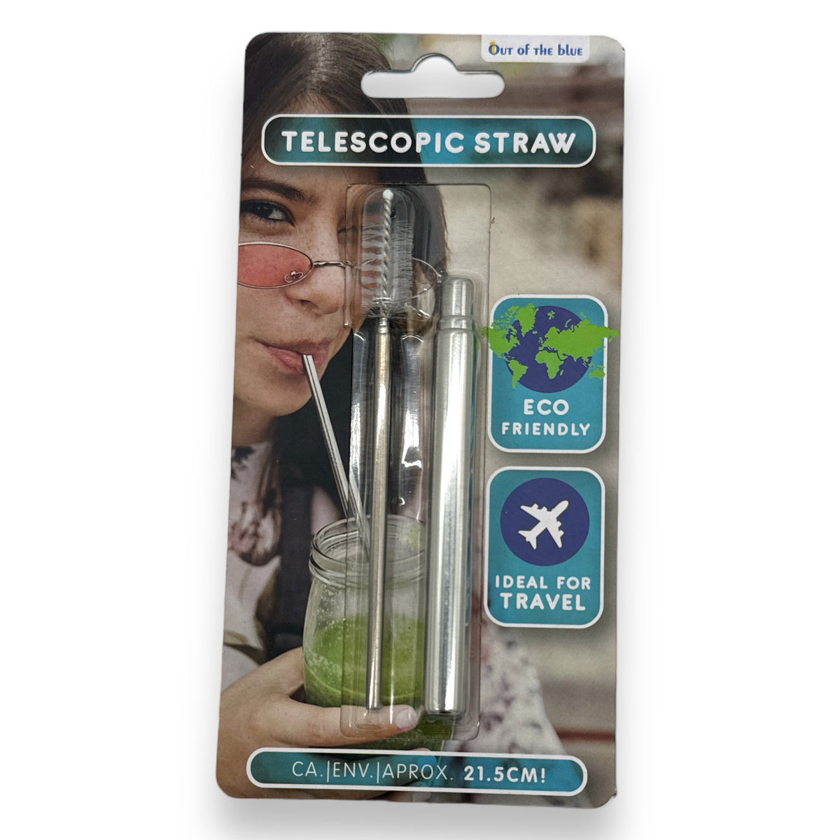 Metallic Telescopic Reusable Straw - 21.5 cm