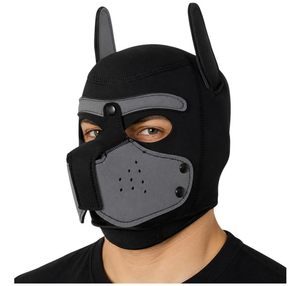 Maska psa Puppy Play - szara i czarna
