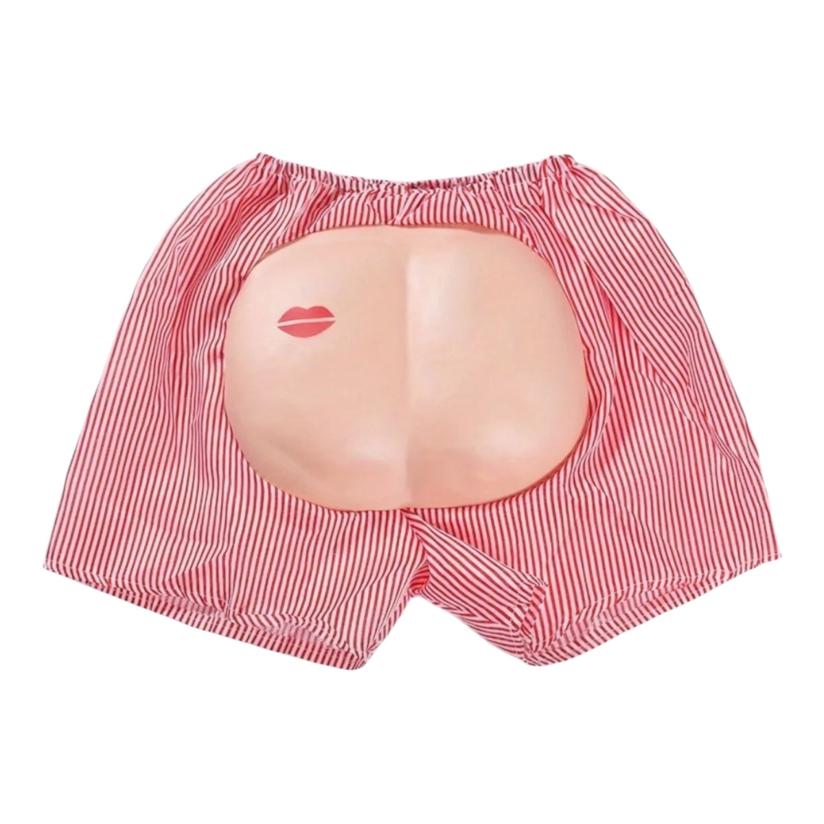 Fake Booty Shorts with 3D Butt and Kiss Print
