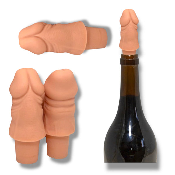 Tapón de botella de vino pene, blanco o dorado
