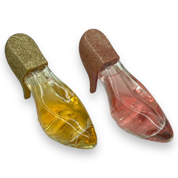 Designerskie perfumy w flakonie w kształcie szpilki, różowe lub złote