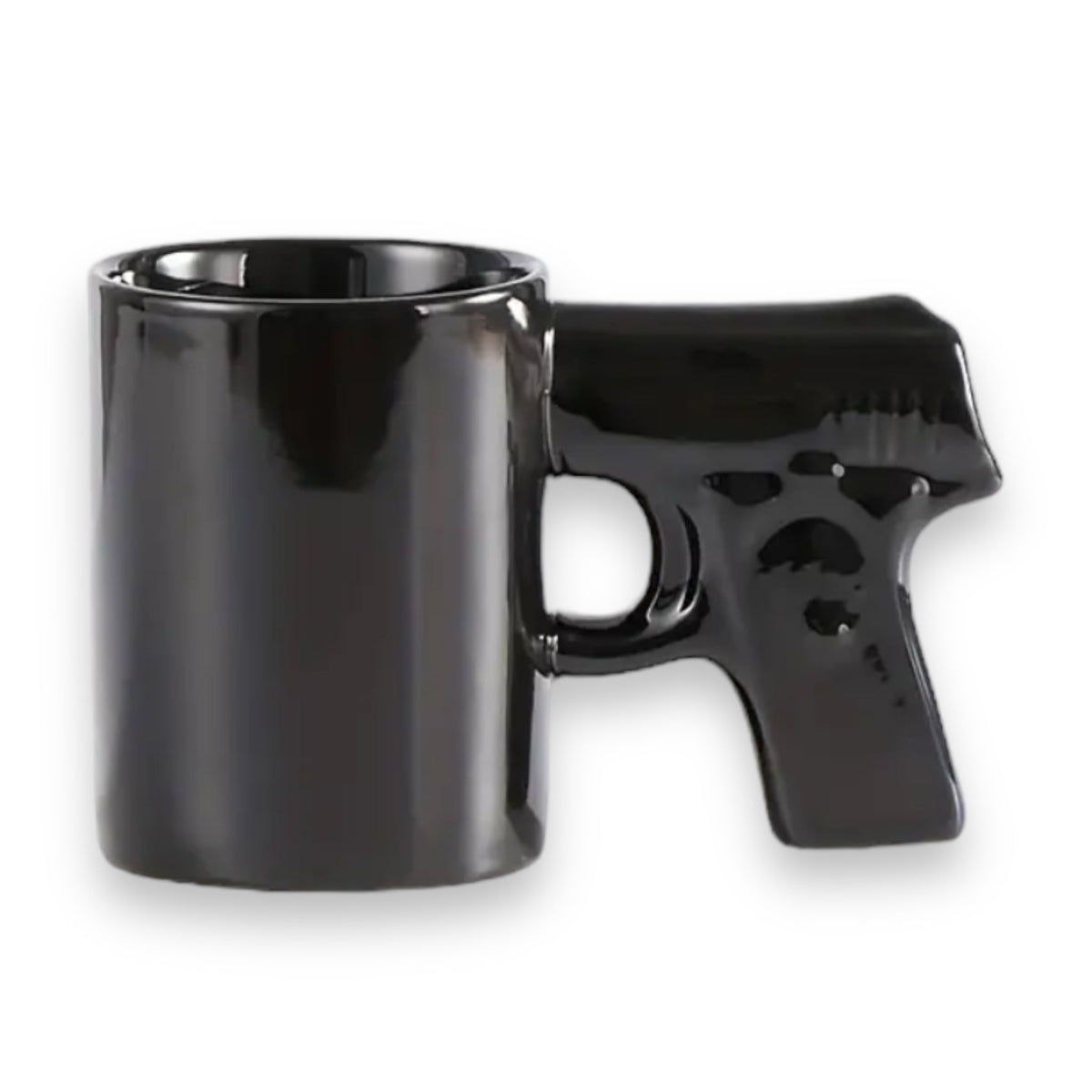 Black Pistol Grip Coffee Mug, Heat Changing