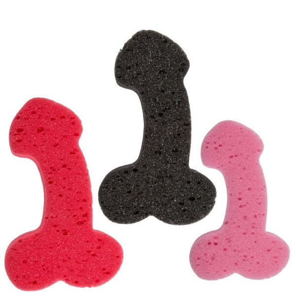 Gąbka do kąpieli w kształcie penisa 19 cm, czerwona, różowa lub czarna