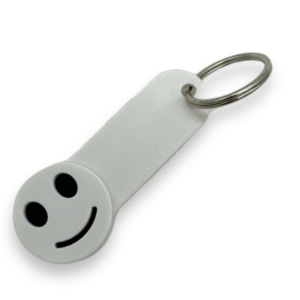 Smiley Nøglering med Indkøbsvognsmønt