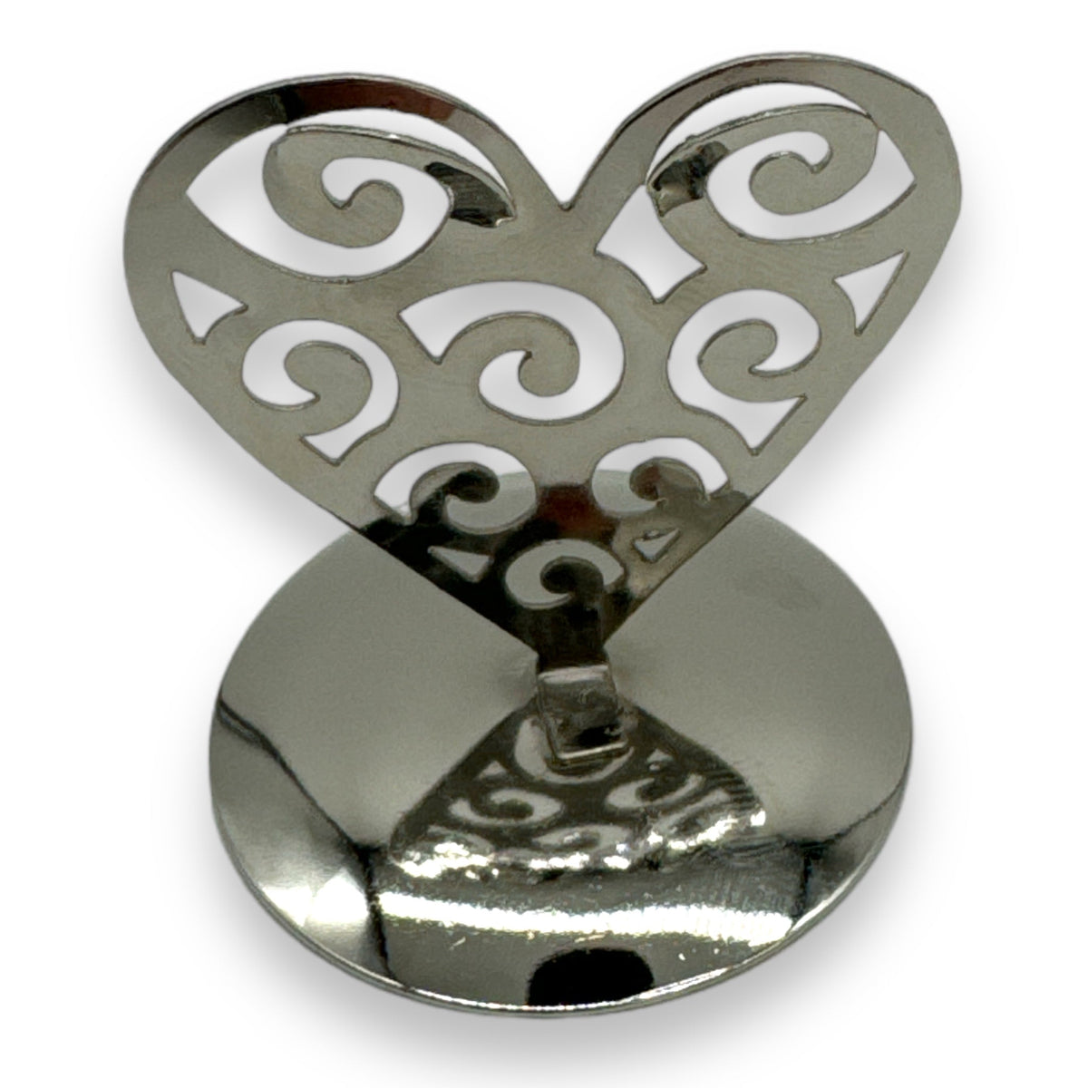 Silver-Toned Heart Holder With Spiral Cut-Out