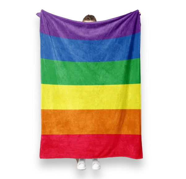 Regenboog fleece deken - 3 maten