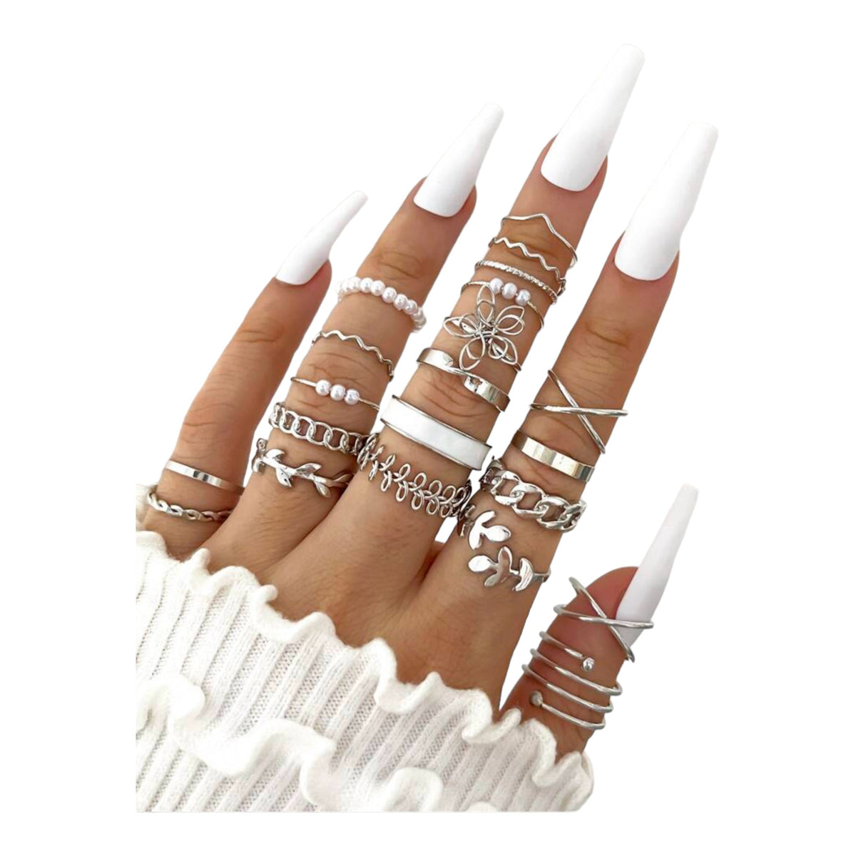 Ring Collection Set - 22 Pieces, Gold or Silver - photo 3