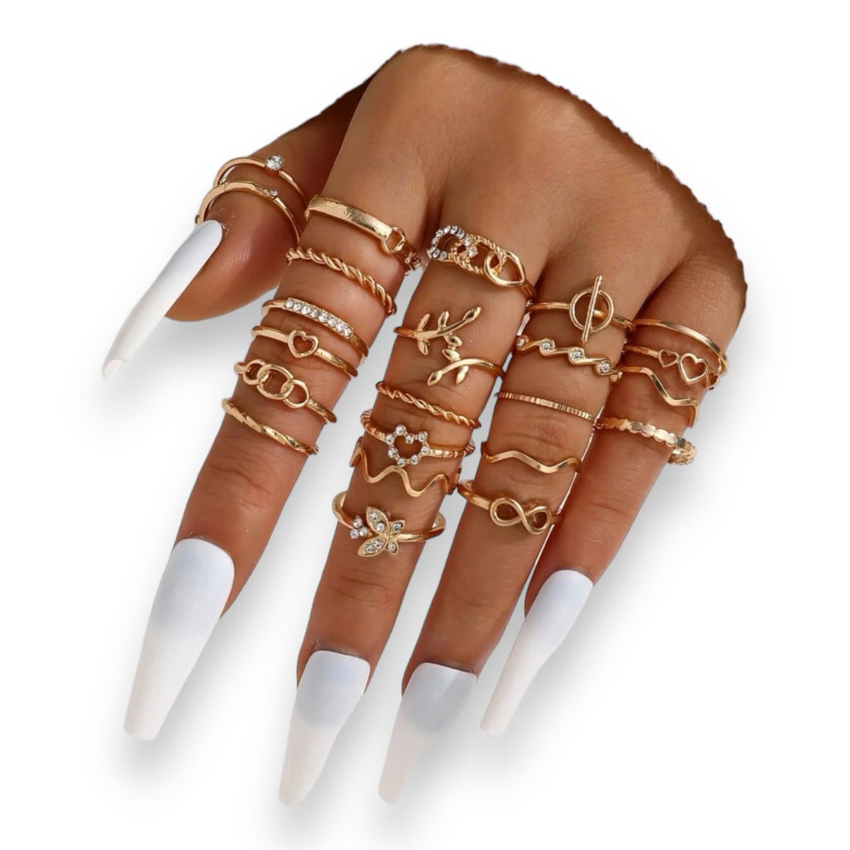 Ring Collection Set - 23 Pieces, Gold or Silver - photo 2