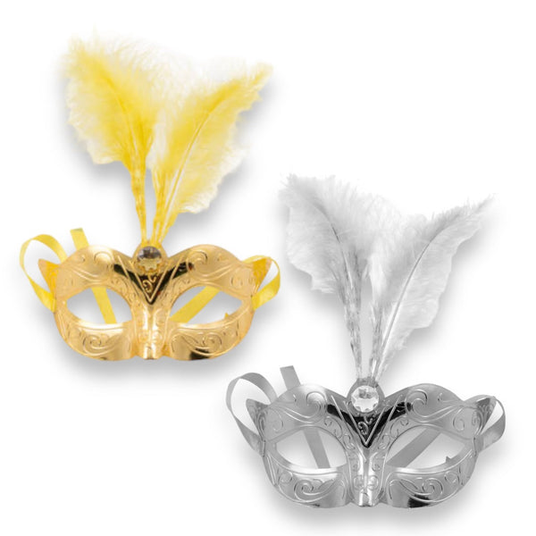 Metallic Venetiaans oogmasker - Goud of zilver