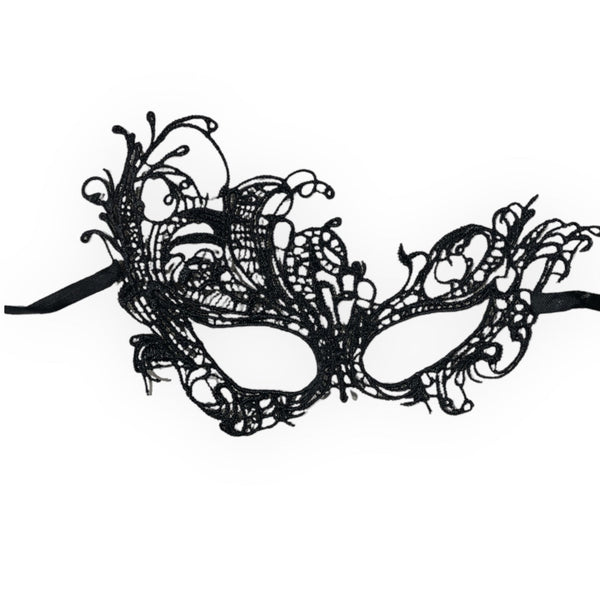 Svart Venetiansk Mask med Elegant Mönster