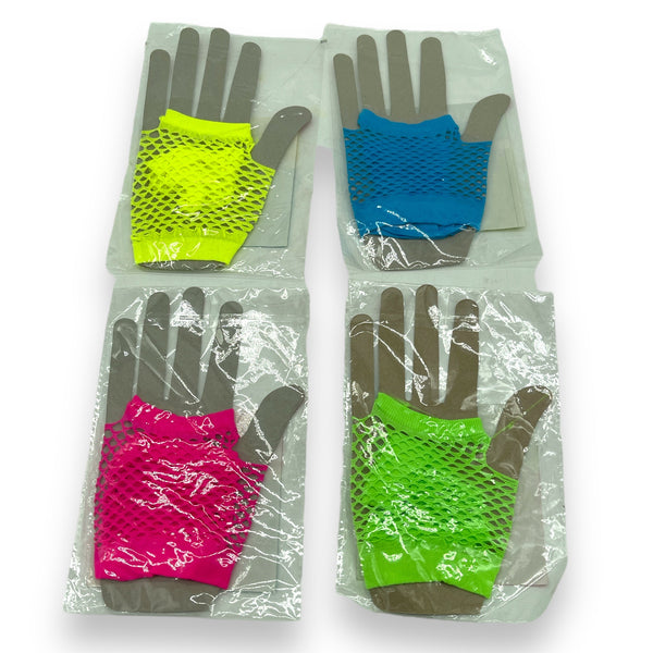 Neon handschoenen, 1 paar, keuze uit 4 kleuren
