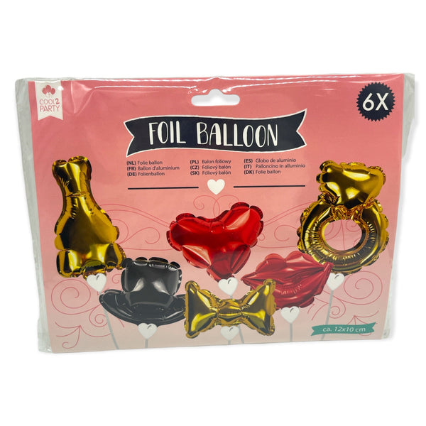 Kit de Balões Foil, 6 Peças, 12x10cm