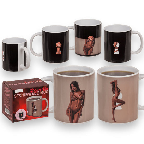 Mok met kleurverandering bij warmte - vrouwelijke stripper - 300ml