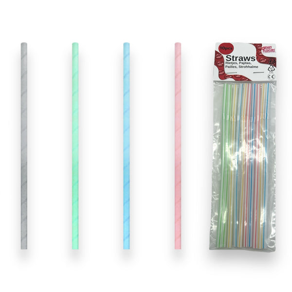 Pajitas de papel pastel - Pack de 10 - 220 x 6 mm