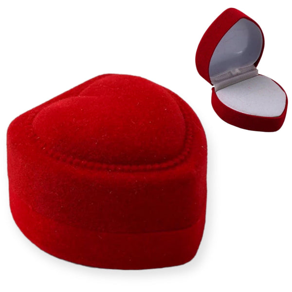 Rote herzförmige Ringbox für die Hochzeit, 4.5cm