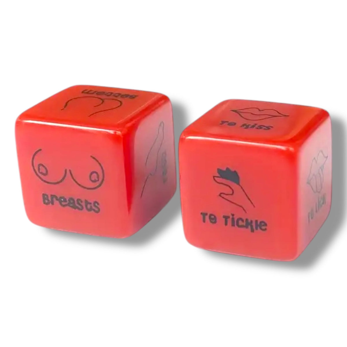 Sex Dice with Symbols, Red, 2 Pieces