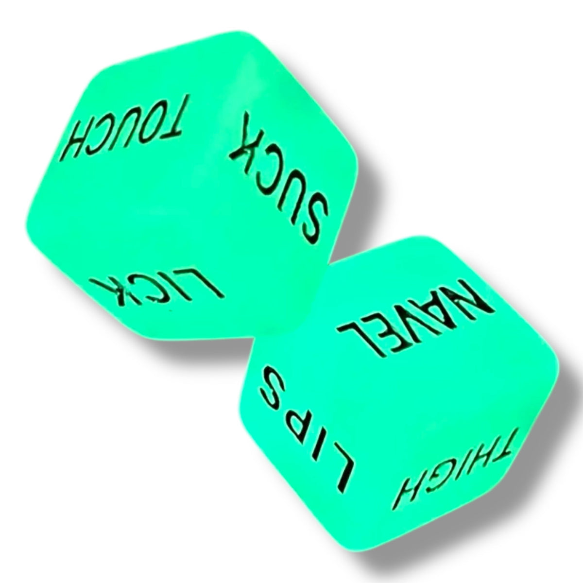Sex Dice with Text, Glow in the Dark, 2 Pieces
