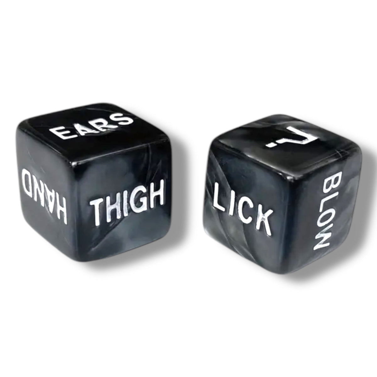 Sex Dice with Text, Black Print, 2 Pieces
