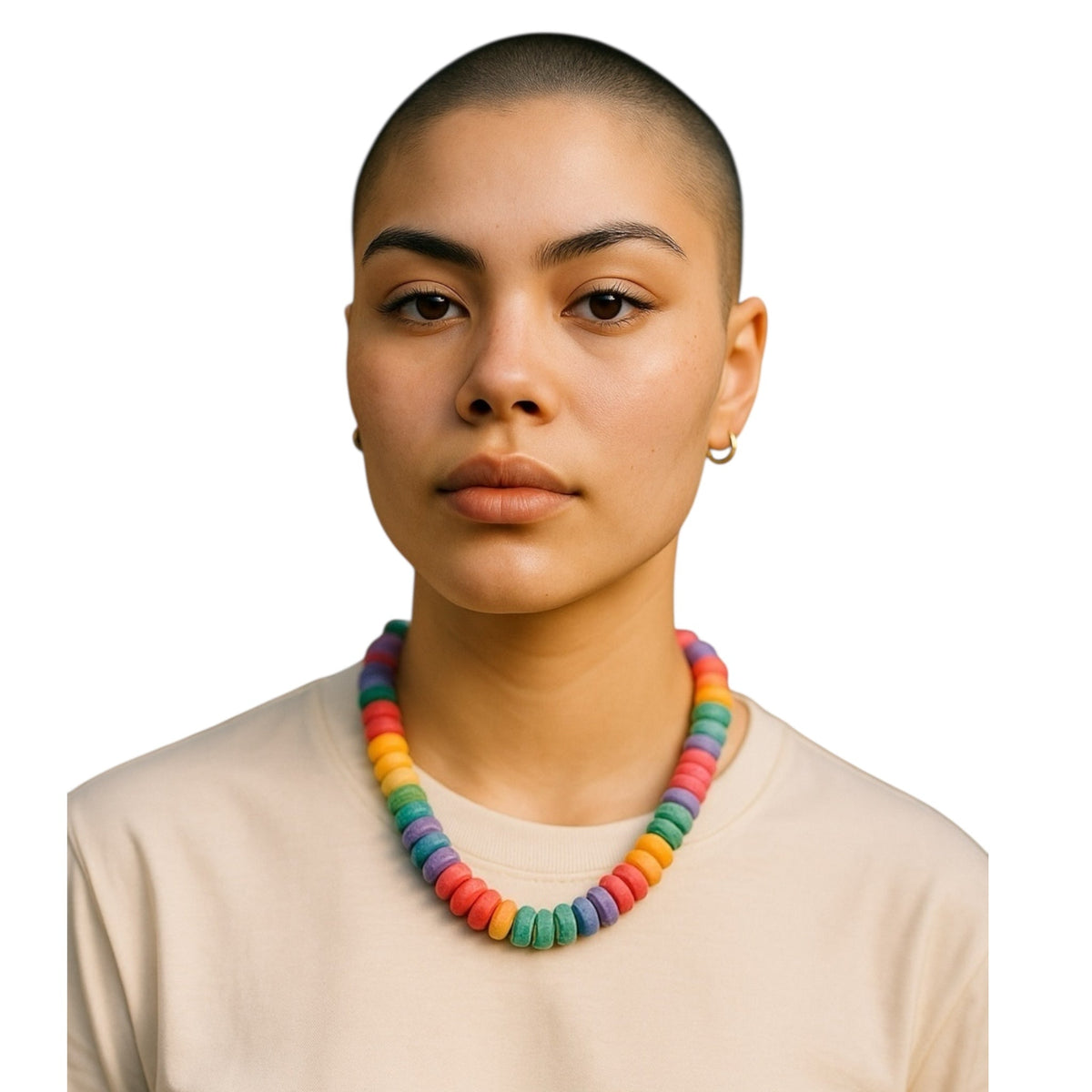 Pride Rainbow Wooden Bead Necklace